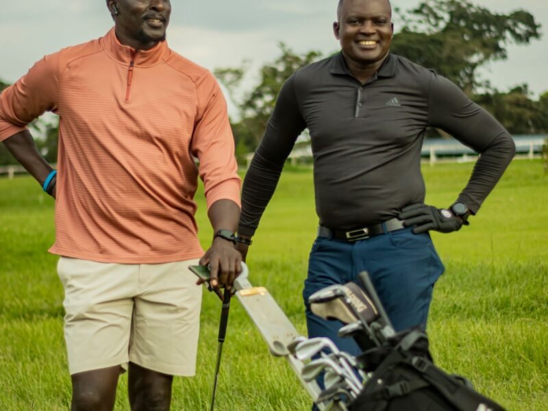 Two players walking a course together